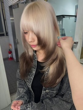 ペレ 原宿(PELE) ダークパープルナチュラルショート夏のヘアアレンジ原宿