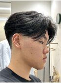 毛流れセンターパートニュアンスパーマカルマヘアメンズパーマ