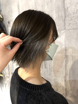 ワンカバー(one cover) ショート × イヤリングカラー(グレージュ)