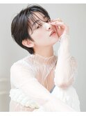 黒髪でも洗練☆20代30代40代ハンサムショートボブ丸みショート☆