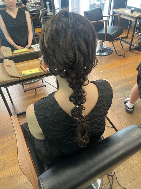 ヘアセット前髪カットトリートメントダブルカラーインナーカラー