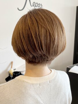 レポヘアー(Repos hair) 20代30代40代ミニボブミルクティベージュ透明感小顔ブリーチなし