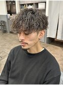 フェザーパーマスパイキーショートブルーブラックサーフカールy