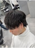 縦落ちツイストスパイラルメンズパーマミニウルフツイスパ