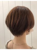 【流行スタイル】丸みショート×オレンジカラー20代30代40代