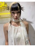 デザインカラー/黒髪/学割U24/ヘアアレンジ/ハイトーン