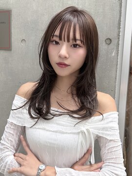 ニューヨークニューヨーク 梅田茶屋町店(NYNY) オリーブアッシュ　ハイレイヤー　ロングウルフ