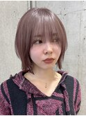 ウルフレイヤーボブ長めボブ切りっぱなしボブ20代30代ハイトーン