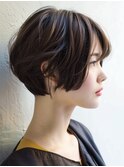 ☆ダークパープルナチュラルショートミルクブラウン髪質改善ボブ