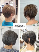 最旬ヘアカラー、思わず触りたくなる美髪縮毛矯正、こだわりの技術であなたのなりたいを叶えるaries岩切店