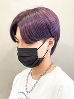 ハイライトセンターパートメッシュダブルカラーツーブロック