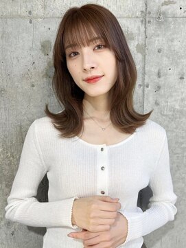 ハローバイシー 仙台(Hello by Sea) ショコラブラウン×くびれヘア[夏/レイヤー/グレージュ]