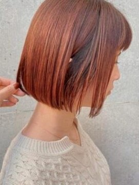 ピノ ウメダ(Pinot UMEDA) #オレンジカラー #切りっぱなしボブ