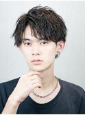 無造作アップバング シャドウパーマ