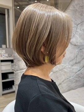 ソワネ 表参道(soigne) 青山髪質改善カラー顔周りレイヤーボブアッシュグレージュ40代