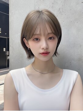 ヴェイン 渋谷(vain) ボブ レイヤー 顔周りレイヤー 小顔カット 透明感カラー