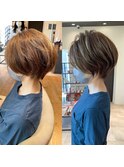 30代40代50代ショート白髪ぼかし銀座くびれ 松