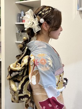 ヘアーメイク ナユタ(hair make nayuta)の写真/お宮参り 七五三 結婚式参列 パーティ 卒業式袴(小学生)夏祭り浴衣まで お着付けいたします!