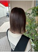 艶髪ダークブラウン/透明感/切りっぱなしミディアムボブ