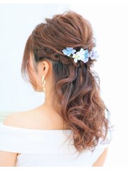 結婚式☆二次会★ウェーブハーフアップヘアセット