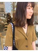 大人可愛いモカベージュカラー×ふんわりウェーブミディ
