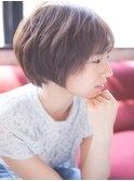 大人かわいい 小顔 ショートボブ 