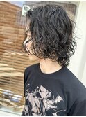 メンズパーマ　ツイスパ　波巻き　フェード