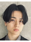 ナチュラルセンターパート七三分けニュアンスパーマカルマパーマ