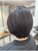 ピンクブラウン　ショートボブ