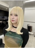 ブロンドエクステ/髪質改善/ハイトーン/外はね
