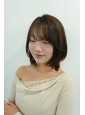 小顔ひし形 レイヤーカット 透明感カラー