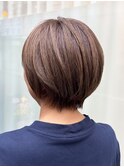 白髪ぼかしショートボブ