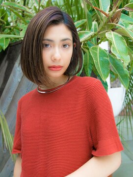 ルティア(Lutia) ワンカールボブ 大人可愛い ダークブラウン