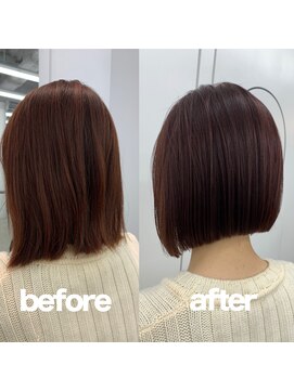 ロンプ(romp) モーブピンク×切りっぱなし艶ボブ【romp恵比寿】【romp藤巻】