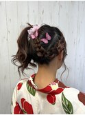 大人可愛いナチュラルヘアセット華やか和装イベント