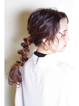 テラスコード(TERRACE CODE) 結婚式二次会ハーフアップ編み込みポニーテール