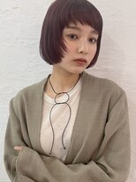 シアン(SYAN)&nbsp;【yuco】ボルドー/レイヤーボブ/顔まわりカット/眉上バング