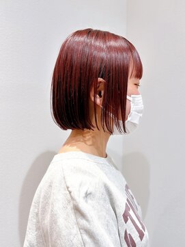 セイドット リー(Say. Ree) Say.reeミニボブチェリーレッドぱつっとボブショート韓国小顔