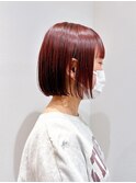 Say.reeミニボブチェリーレッドぱつっとボブショート韓国小顔