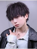 ソフトツイストスパイラルパーマツーブロックマッシュウルフヘア