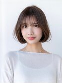 ボブ/ベージュ/大人可愛い/艶髪カラー