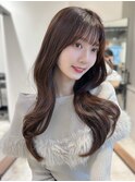 ☆韓国くびれロングヘア 顔まわりカット シースルーバング☆