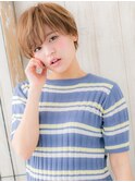 天神/髪質改善/アプリコットオレンジ♪マッシュショートe