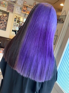 ブリーチ×２回でつくるパープルカラー★