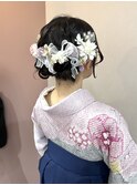 ふわふわツインお団子♪成人式卒業式ヘアセット