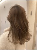 デザインカラー/レイヤーカット/ウェットヘア/オリーブベージュ