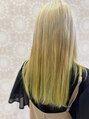 ミネヘアアンドメイク高知店 ホワイトブリーチのライムイエロー