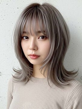 アポロ 横浜駅店(apollo) xカット//ホワイトグレージュ/レイヤーカット/チェリーブラウン