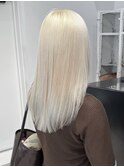 ＊ハッシュカットグレージュデザインカラーツートンカラー