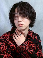 ルーシー 名古屋栄(LUCEY) センターパートニュアンスパーマフェザーパーマ波巻きパーマ